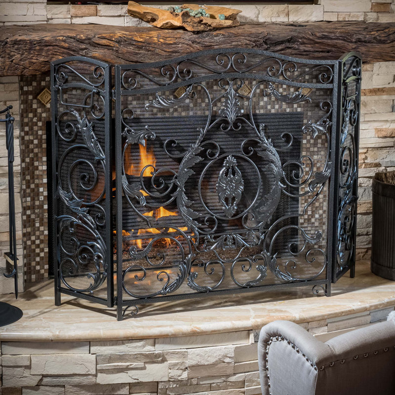 Fleur De Lis Living Almaden Iron Fireplace Screen & Reviews Wayfair